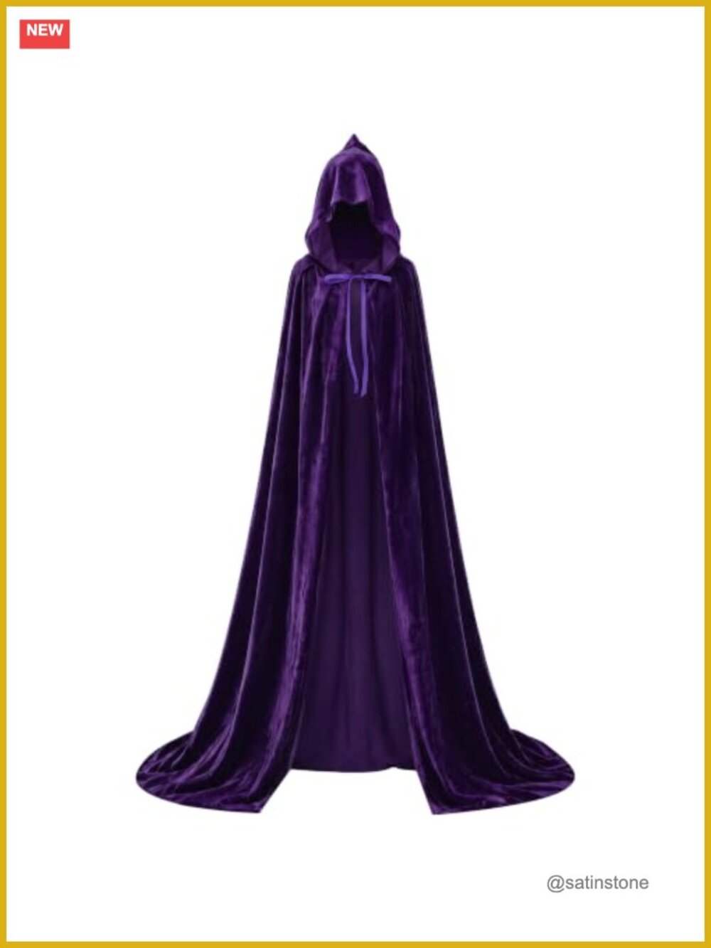 Velvet Hooded Cape Cloak for Witch Vampire Wizard Costume